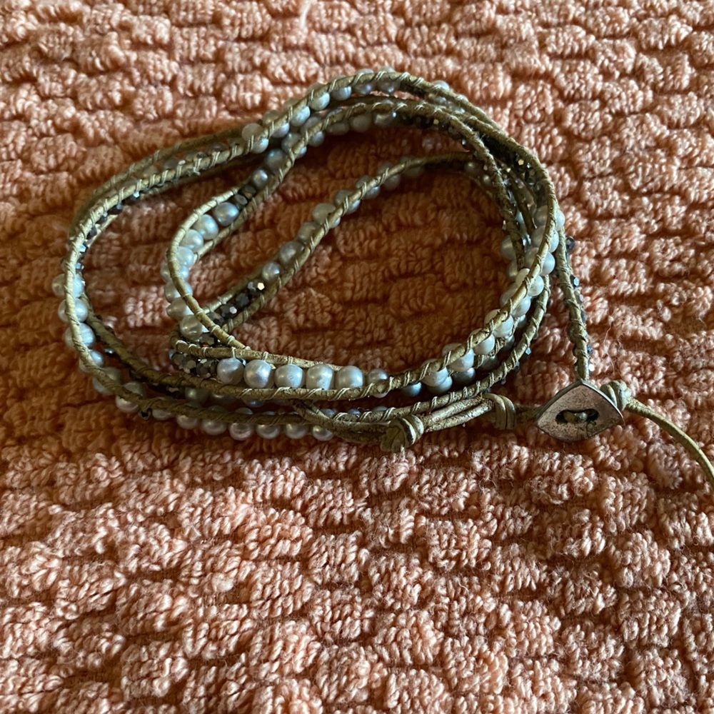 Beautiful Nakamol handcrafted leather wrap bracelet/necklace!